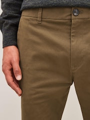 Dark Tan Brown Slim Stretch Chino Trousers - Image 4 of 8