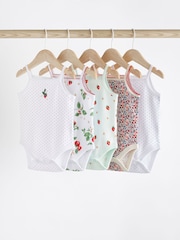 Red/White Baby Strappy Vest Bodysuits 5 Pack - Image 1 of 12