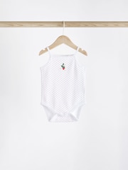 Red/White Baby Strappy Vest Bodysuits 5 Pack - Image 3 of 12