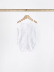 Red/White Baby Strappy Vest Bodysuits 5 Pack - Image 4 of 12