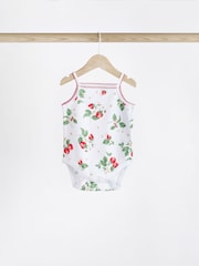 Red/White Baby Strappy Vest Bodysuits 5 Pack - Image 5 of 12