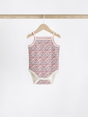 Red/White Baby Strappy Vest Bodysuits 5 Pack - Image 7 of 12