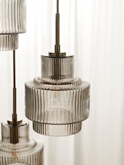 Lipsy Gold Cluster Light Ribbed Glass Ceiling Light - Image 4 of 5
