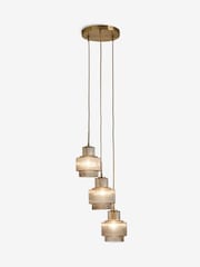 Lipsy Gold Cluster Light Ribbed Glass Ceiling Light - Image 5 of 5