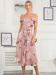 Jolie Moi Rawiya Bardot-Kleid aus Netzstoff, Pink - Bild 3 von 4