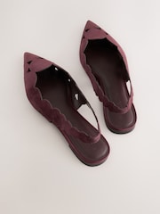 Burgundy Red Forever Comfort® Leather Lasercut Slingback Flats - Image 4 of 5