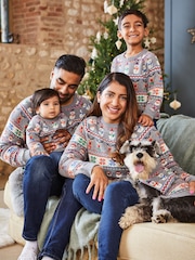 JoJo Maman Bébé Grey Christmas Fair Isle Pattern Jumper - Image 1 of 3
