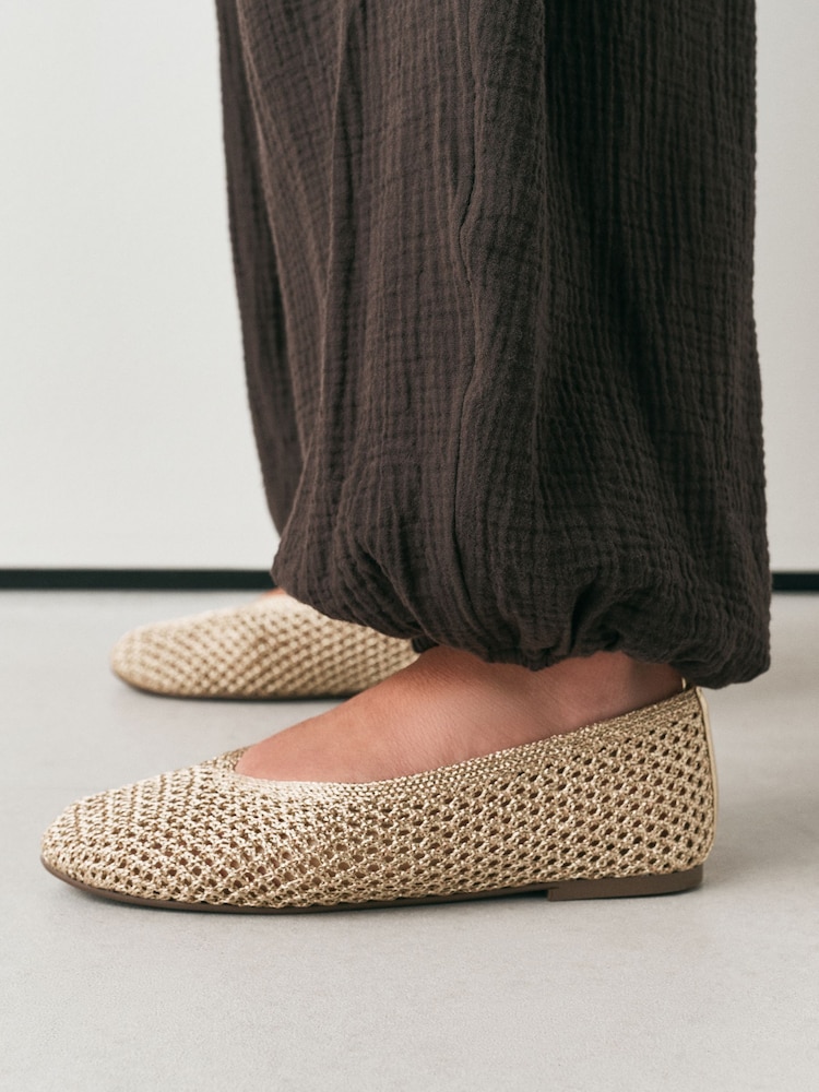 ginto - Forever Comfort® Highcut Crochet Ballet Flats - Larawan 2 ng 10