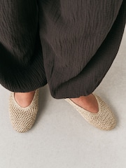 ginto - Forever Comfort® Highcut Crochet Ballet Flats - Larawan 3 ng 10
