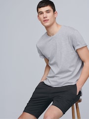 Grey Marl Regular Fit Essential Crew Neck Cotton T-Shirt - Image 1 of 4