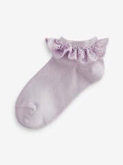 Pink Cotton Rich Ruffle Frill Trainer Socks 4 Pack - Image 3 of 5