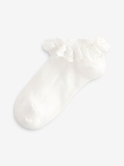 Pink Cotton Rich Ruffle Frill Trainer Socks 4 Pack - Image 5 of 5