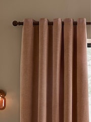 Yard Cotta Heath Washed Velvet Lined Eyelet Curtains - Image 1 of 4