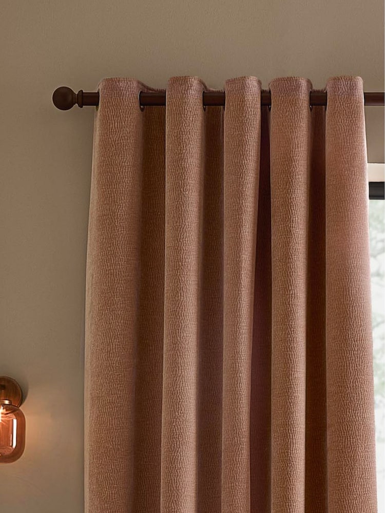 Yard Cotta Heath Washed Velvet Lined Eyelet Curtains - Image 1 of 4 Yard Cotta Heath Washed Velvet Lined Eyelet Curtains - Image 1 of 4