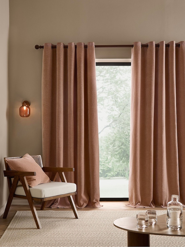 Yard Cotta Heath Washed Velvet Lined Eyelet Curtains - Image 2 of 4 Yard Cotta Heath Washed Velvet Lined Eyelet Curtains - Image 2 of 4