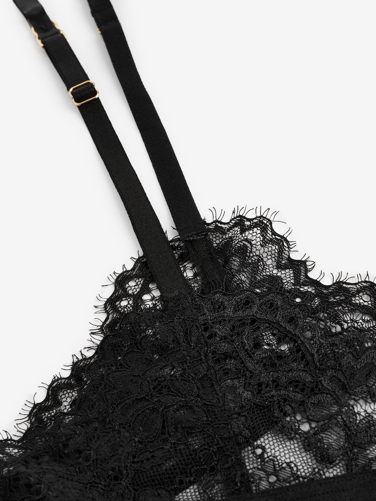 Black Glamour Lace Suspender Belt - Image 6 of 6