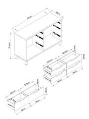 Grey Bronx Oak Effect 6 Drawer Chest of Drawers - Image 9 of 9