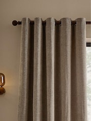 Yard Greige Heath Washed Velvet Lined Eyelet Curtains - Image 2 of 4