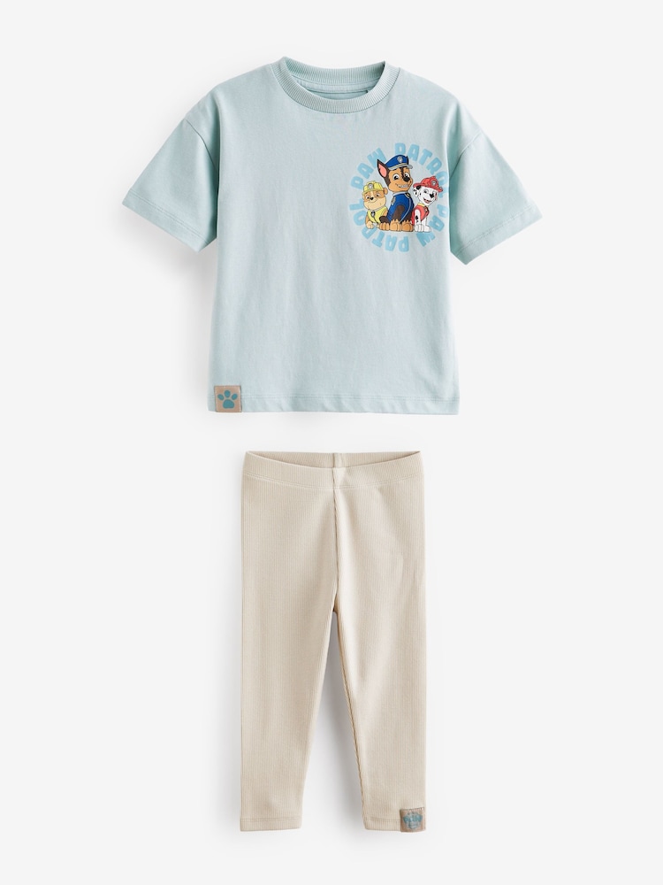 Albastru - Set Paw Patrol 100% bumbac Tricou și Colanți (3mths-8yrs) - Image 6 of 8