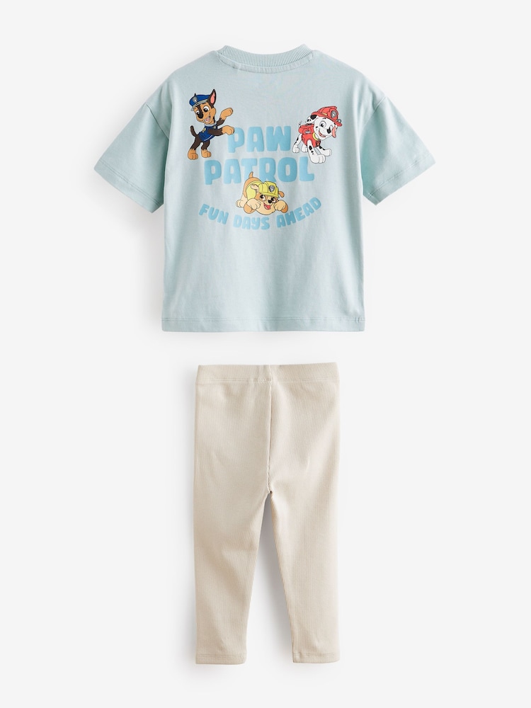 Albastru - Set Paw Patrol 100% bumbac Tricou și Colanți (3mths-8yrs) - Image 7 of 8