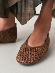 Tanso - Forever Comfort® Highcut Crochet Ballet Flats - Larawan 5 ng 9