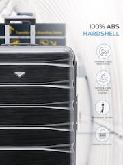 Siva/črna sijajna - Flight Knight Hardcase velik karirast; s karirastim vzorcem in Suitcases and Cabin Case Set of 3 - Slika 4 iz 7