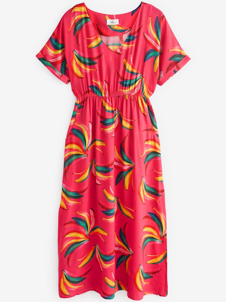 Anorak Pink Bananas EcoVero Short Sleeve Midi Dress - Image 4 of 4