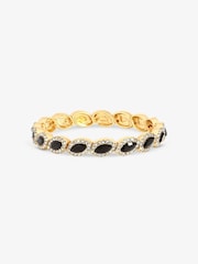 Jon Richard Gold Plated And Jet Navette Stretch Bracelet - Image 1 of 2