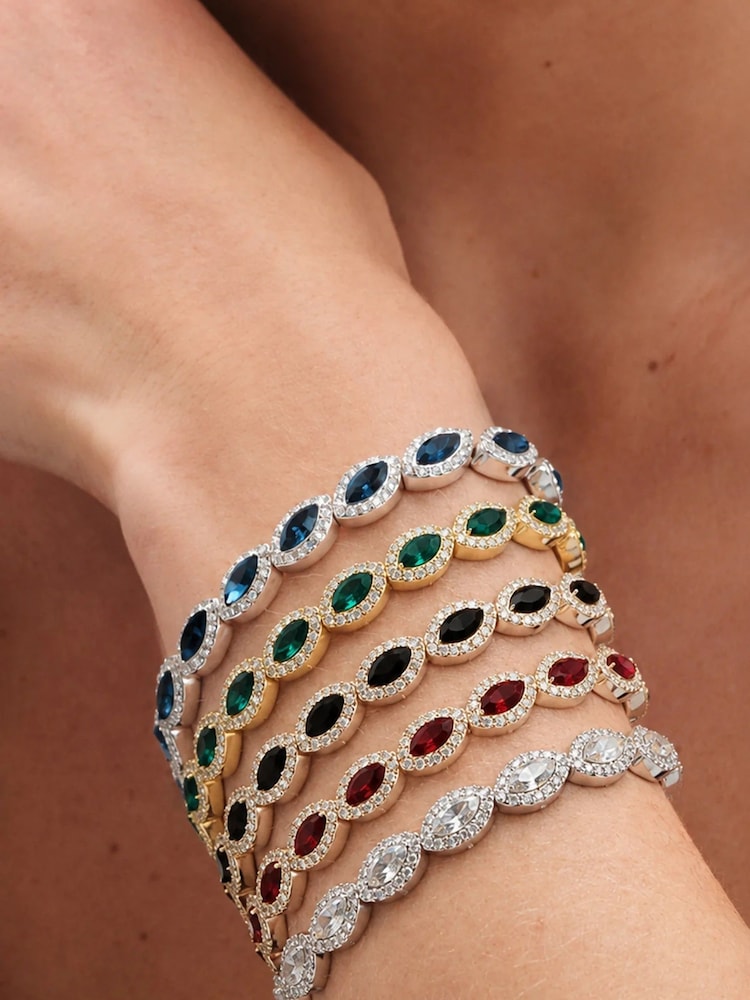 Jon Richard Gold Plated And Jet Navette Stretch Bracelet - Image 2 of 2 Jon Richard Gold Plated And Jet Navette Stretch Bracelet - Image 2 of 2
