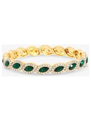 Jon Richard Gold Plated And Emerald Navette Stretch Bracelet - Image 2 of 2