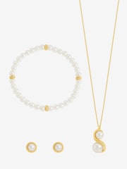 Jon Richard Gold Plated Pearl And Infinity Trio Set Gift Box - Image 1 of 2