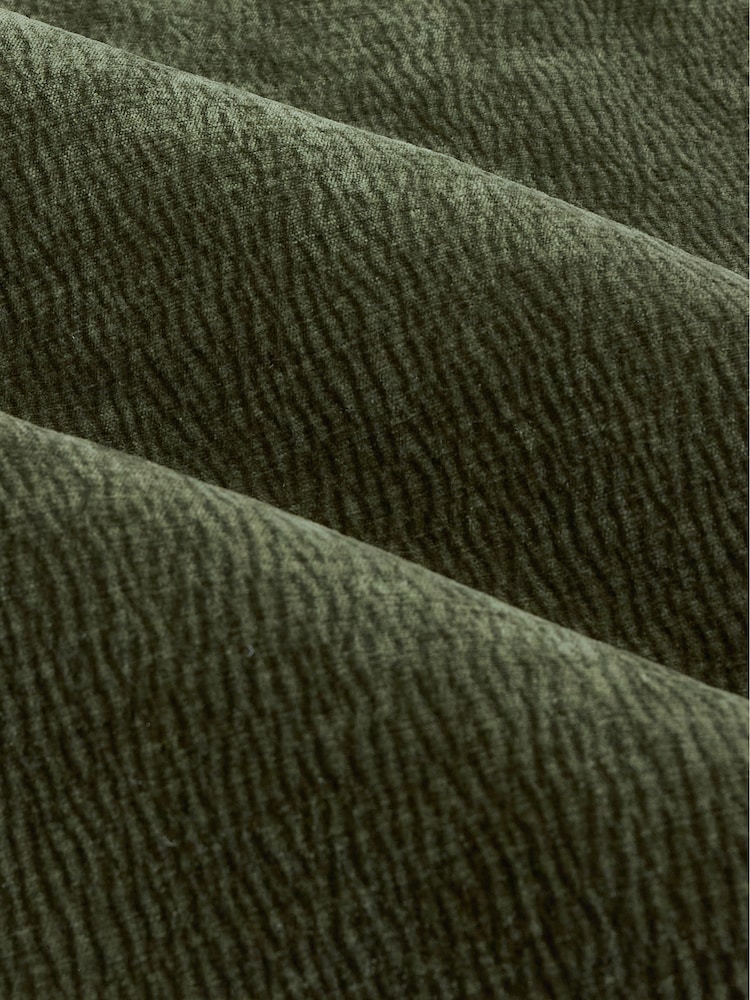 Yard Olive Heath Washed Velvet Lined Eyelet Curtains - Image 4 of 4 Yard Olive Heath Washed Velvet Lined Eyelet Curtains - Image 4 of 4