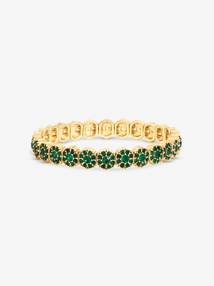 Jon Richard Gold Plated And Emerald Stretch Bracelet - Image 3 of 3