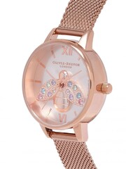 Olivia Burton Rose Gold Rainbow Bee Sunray Mesh Watch - Image 2 of 6