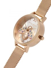 Olivia Burton Rose Gold Rainbow Bee Sunray Mesh Watch - Image 3 of 6