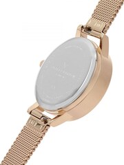 Olivia Burton Rose Gold Rainbow Bee Sunray Mesh Watch - Image 4 of 6