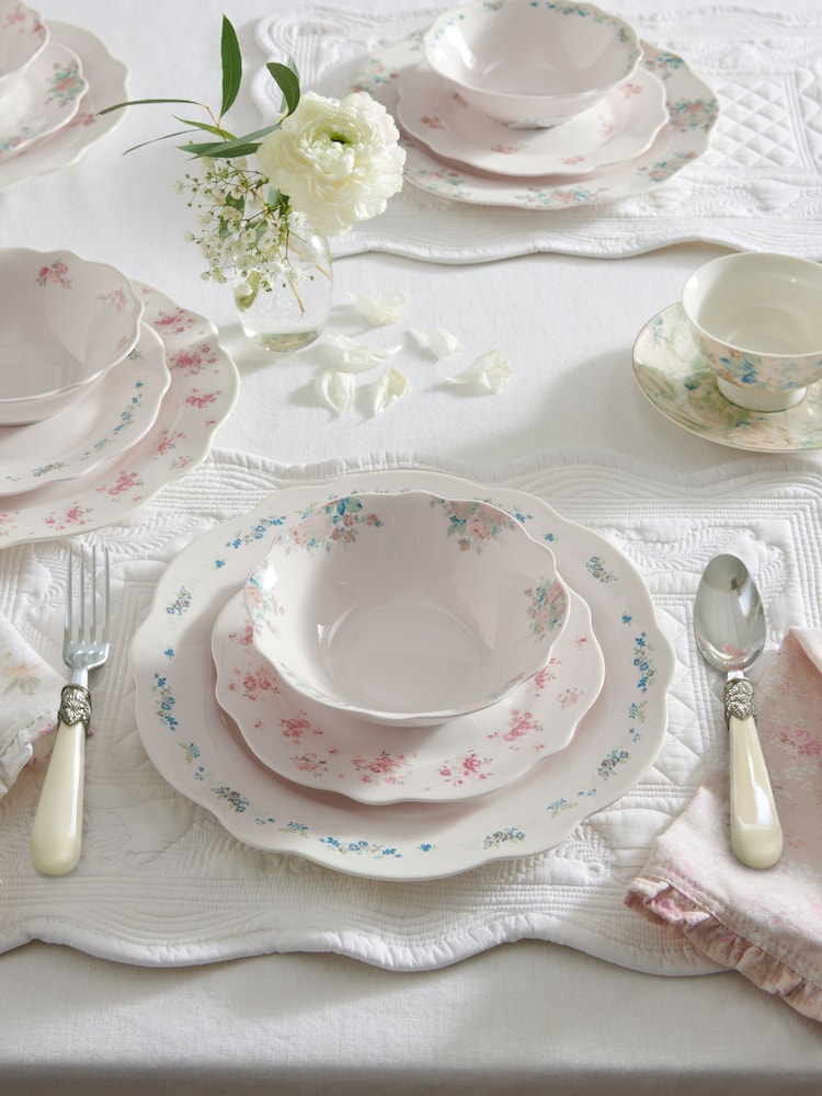 Shabby Chic by Rachel Ashwell® Multi Floral Scalloped Fine China 12 Piece Set - Image 1 of 4