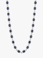 Jon Richard Silver Plated Blue Halo Necklace Gift Pouch - Image 2 of 2