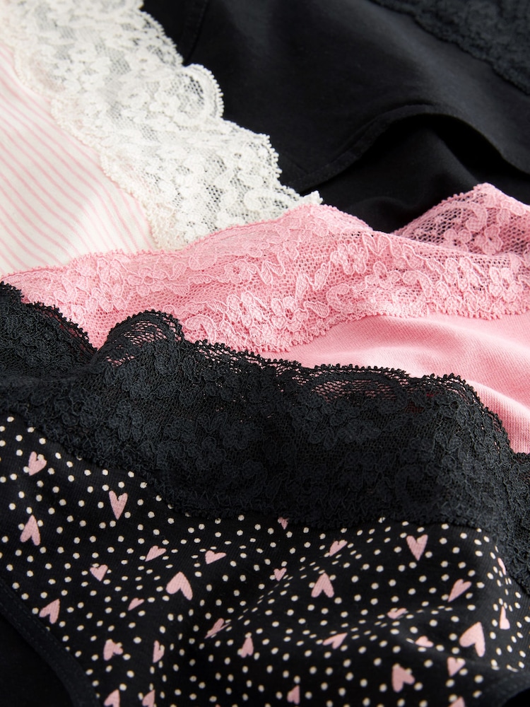 Estampado de corazones negro/rosa - Pack de 4 braguitas de encaje - Imagen 9 de 9 Estampado de corazones negro/rosa - Pack de 4 braguitas de encaje - Imagen 9 de 9