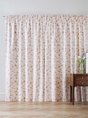 Jasper Conran London Pink Pencil Pleat Blackout Floral Leaf Curtain - Image 3 of 6