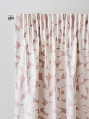 Jasper Conran London Pink Pencil Pleat Blackout Floral Leaf Curtain - Image 4 of 6