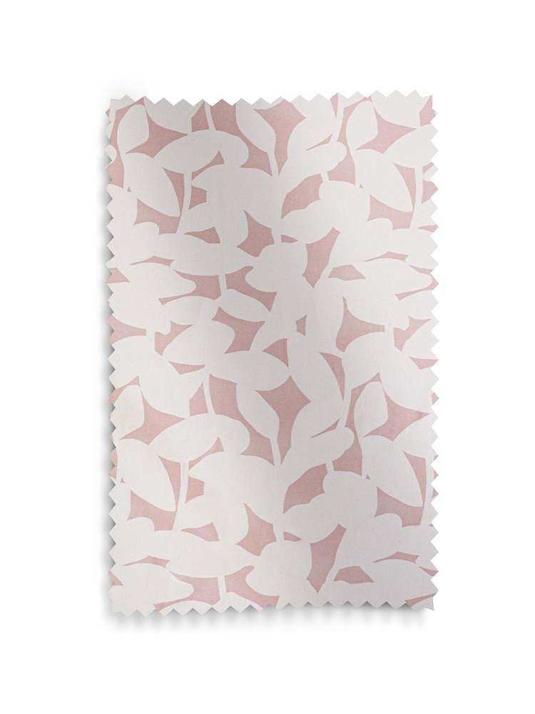 Jasper Conran London Pink Pencil Pleat Blackout Floral Leaf Curtain - Image 6 of 6