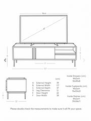 Swoon Connaught Acacia Wood 2 Πόρτα 1 Μονάδα πολυμέσων συρταριών - Εικόνα 3 του 7