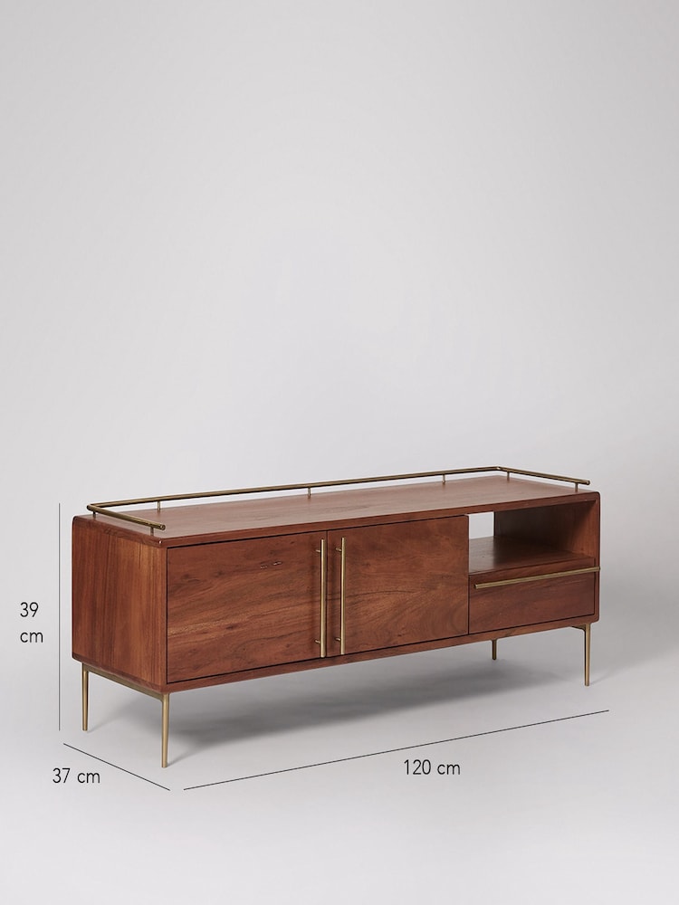 Swoon Connaught Acacia Wood 2 Πόρτα 1 Μονάδα πολυμέσων συρταριών - Εικόνα 7 του 7