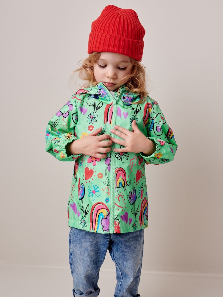 Green Shower Resistant Printed Cagoule (3mths-7yrs) - Image 1 of 9