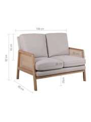 Birlea Cream Ida 2 Seater - Image 3 of 7