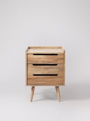 Swoon Light Brown Southwark Mango Wood 3 Drawer Bedside Table - Image 2 of 6