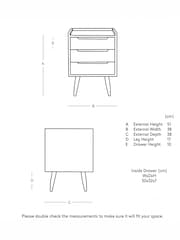 Swoon Light Brown Southwark Mango Wood 3 Drawer Bedside Table - Image 3 of 6