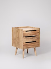Swoon Light Brown Southwark Mango Wood 3 Drawer Bedside Table - Image 4 of 6