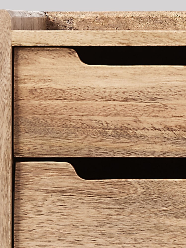 Swoon Light Brown Southwark Mango Wood 3 Drawer Bedside Table - Image 6 of 6 Swoon Light Brown Southwark Mango Wood 3 Drawer Bedside Table - Image 6 of 6